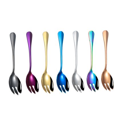 Manufacturers wholesale stainless steel salad fork salad fork fruit fork western tableware golden fork Meijiashun