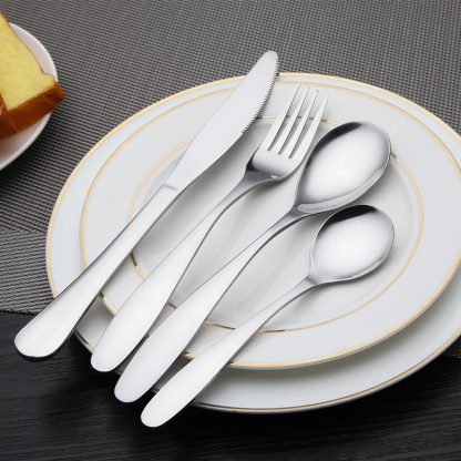 Manufacturers wholesale stainless steel tableware soup spoon hotel supplies thickened ice cream spoon knife and fork stainless steel knife and fork spoon - Image 3