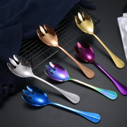 Manufacturers wholesale stainless steel salad fork salad fork fruit fork western tableware golden fork Meijiashun - Image 5