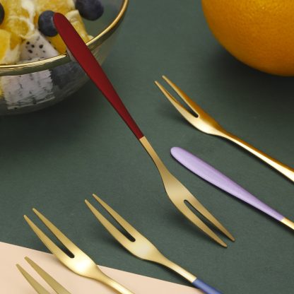 Fruit fork set stainless steel dessert small fork cake fork creative Nordic style fruit sign fruit plug 304 fork - Image 5